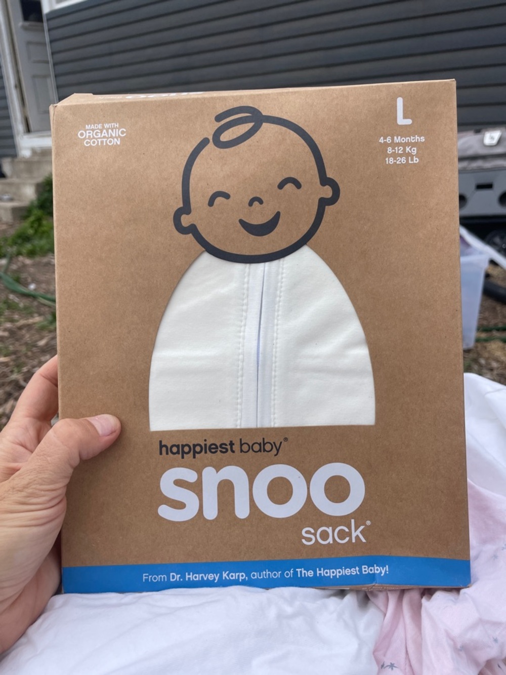 Happiest Baby Snoo Sack White Infant Swaddle (Large)